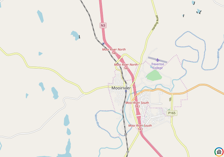 Map location of Mooi River